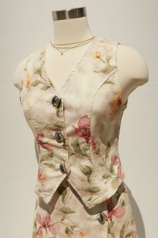 Lily Rose Vest Top - White Floral