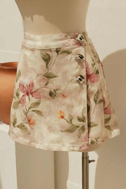 Lily Rose Skort - White Floral