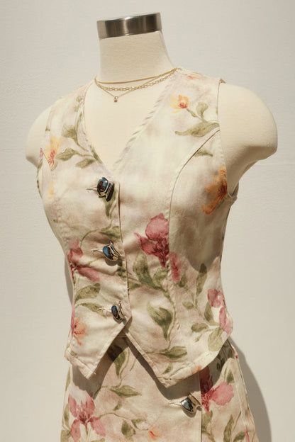 Lily Rose Vest Top - White Floral