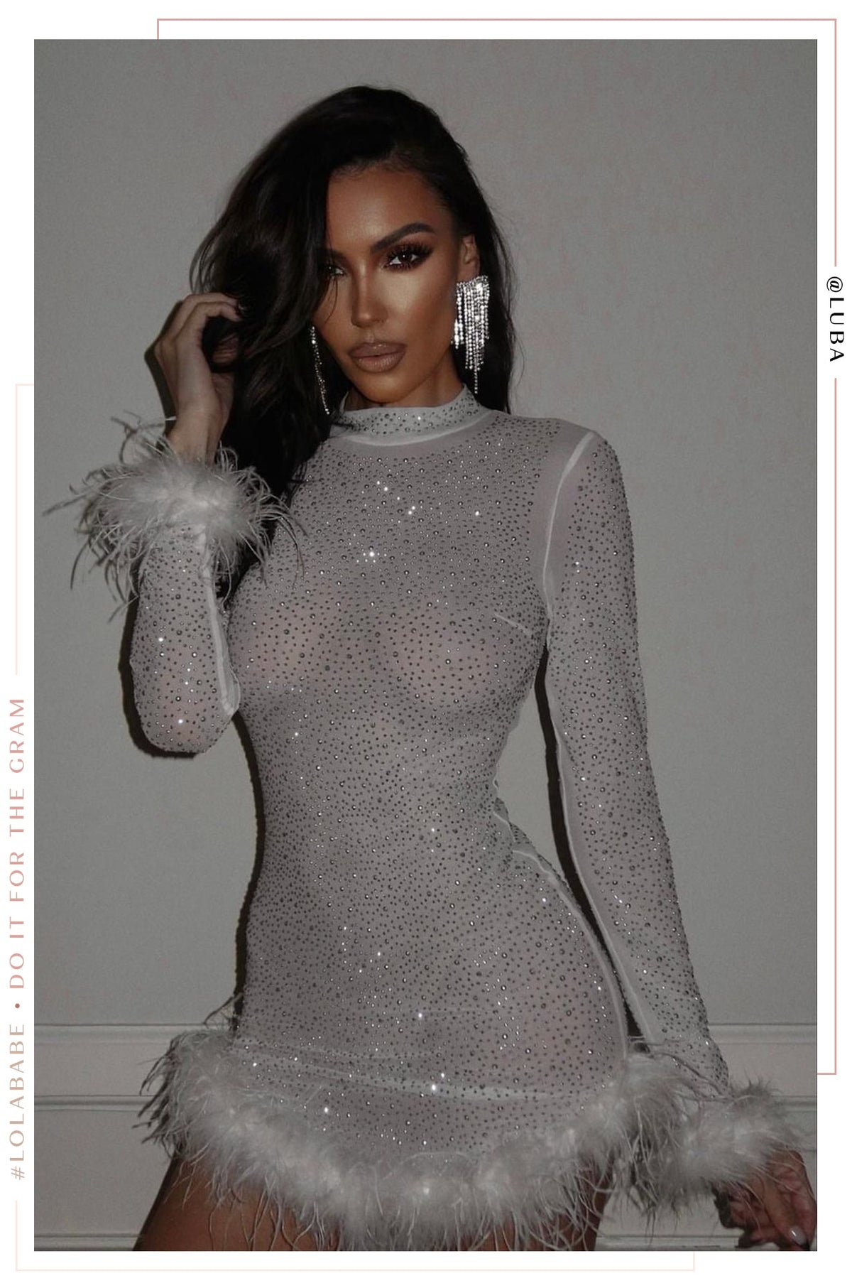 Your Dream Girl Embellished Mesh Mini Dress - White
