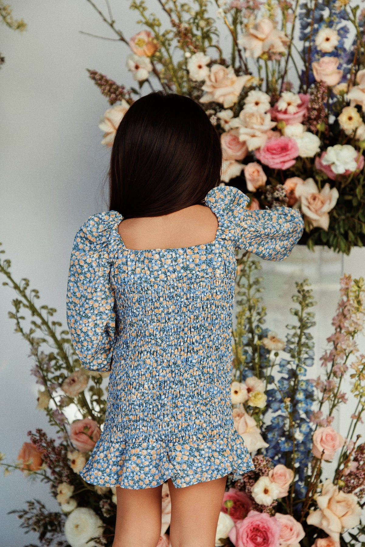 Mini Lucy Long Sleeve Dress - Blue