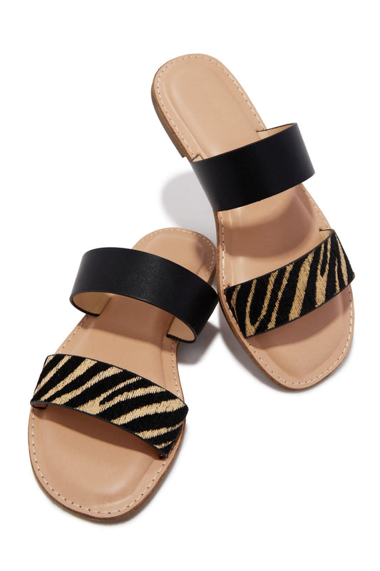 Isabella Slide Sandals - Zebra