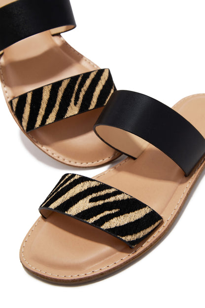 Isabella Slide Sandals - Zebra