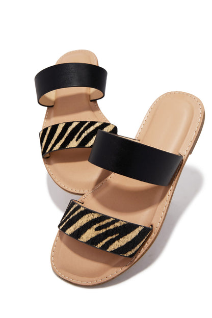 Isabella Slide Sandals - Zebra