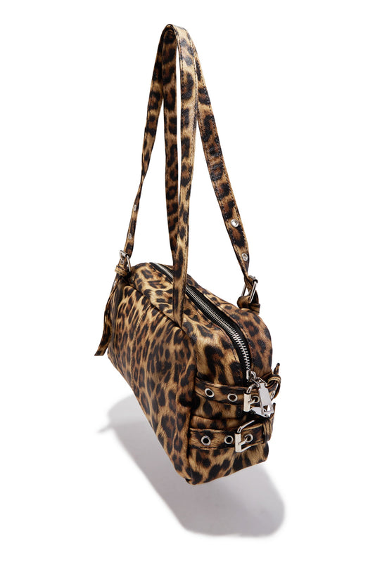Sasha Buckled Shoulder Bag - Leopard