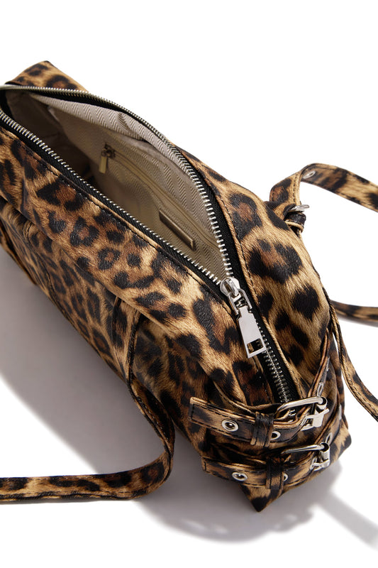 Sasha Buckled Shoulder Bag - Leopard
