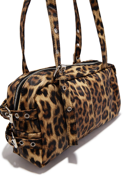Sasha Buckled Shoulder Bag - Leopard