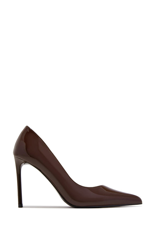 Ava Pointed Toe Pumps - Brown