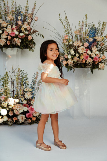 Mini Sadie Babydoll Dress - Pastel Print