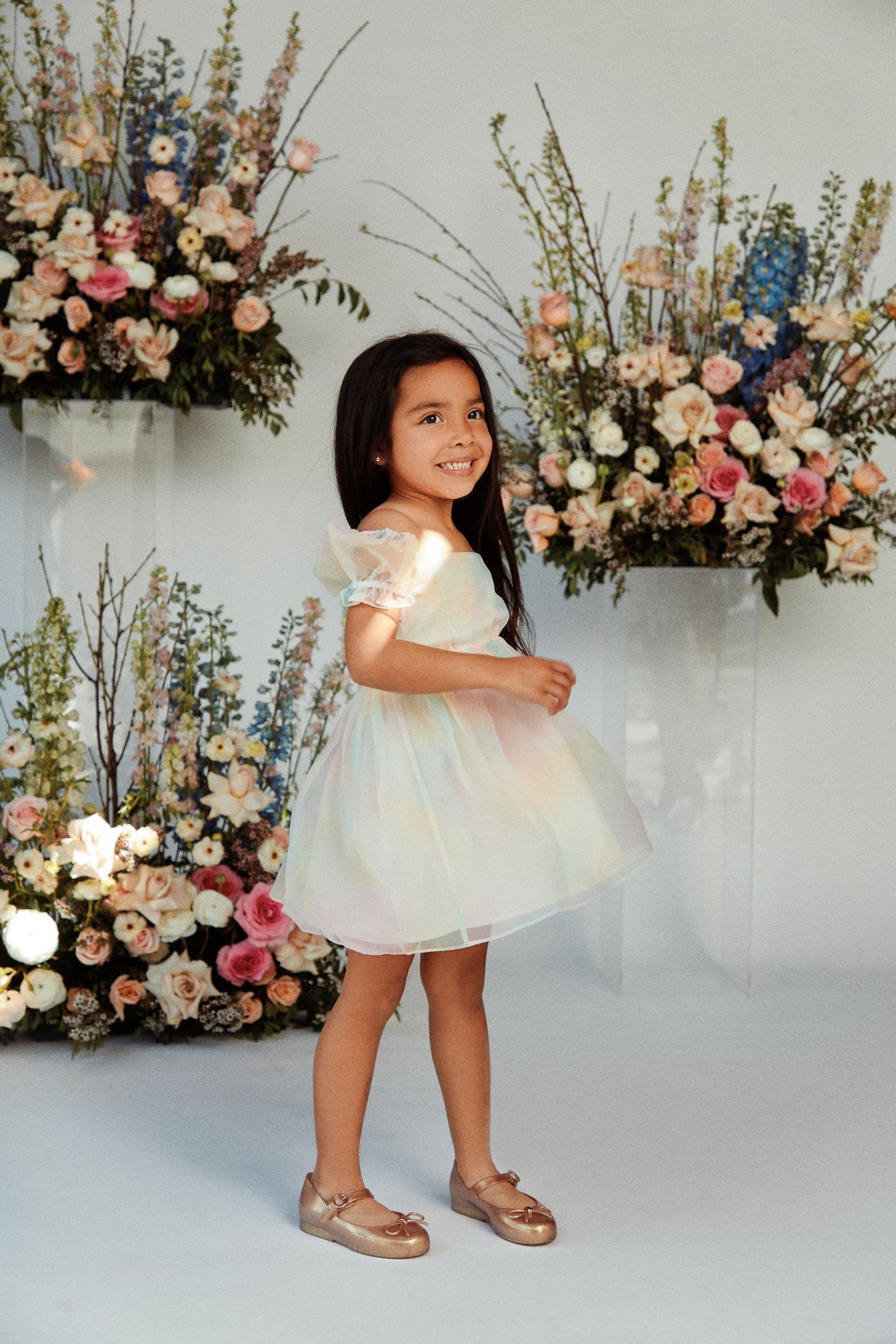 Mini Sadie Babydoll Dress - Pastel Print